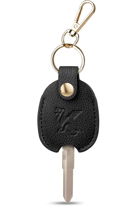 Estuche Llavero Rectangular De Cuero Sintético - Con Ventana Transparente Y Mosquetón, Para Proteger El Mando Del Coche