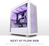 NZXT H7 Flow RGB ATX Mid-Tower PC Case White 3x RGB Fans Tempered Glass view 3