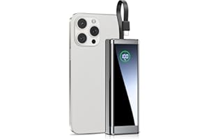 KEOLL Portable Charger 40000mAh Power Bank, 22.5W Fast Charging Battery Pack with Built-in USB C in&out Cable, Ultra-High Capacity Portable Phone Charger for iPhone 16 15 14 13/ Galaxy S24 S22- Black,1 Pack