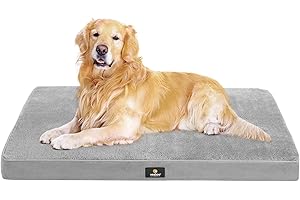 Veehoo Dog Bed for Large Dogs - Orthopedic Dog Bed with Removable Washable Cover and Portable Handle, XL Dog Bed for Crate, Ped Bed Suitable for Dogs Up to 90lbs, Grey