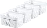 Curver Infinity Dots Rect Storage Boxes Set of 4 4.5 Litre White view 1