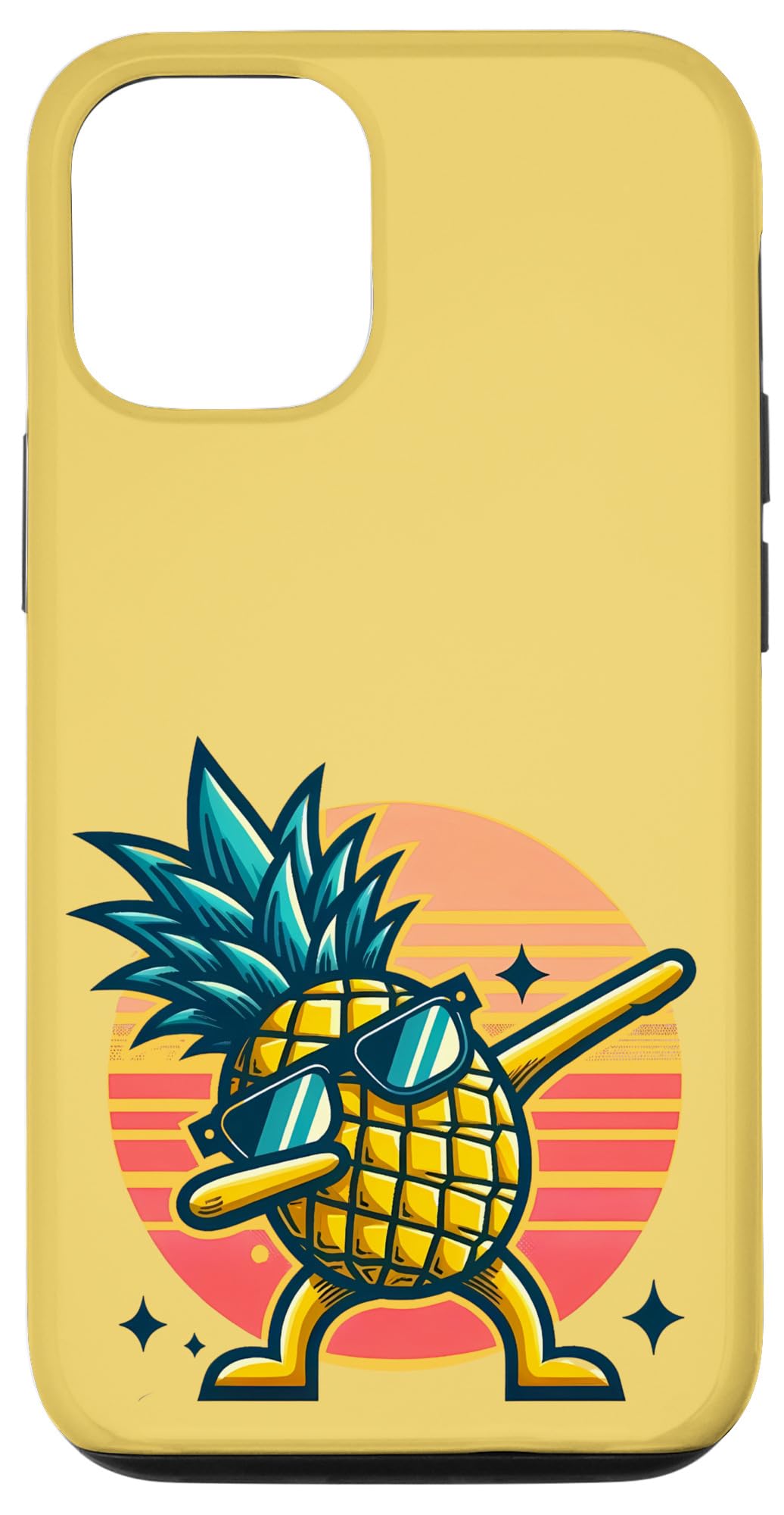 iPhone 15 Funny Dab Pineapple Dancing Retro Fruit Meme Case