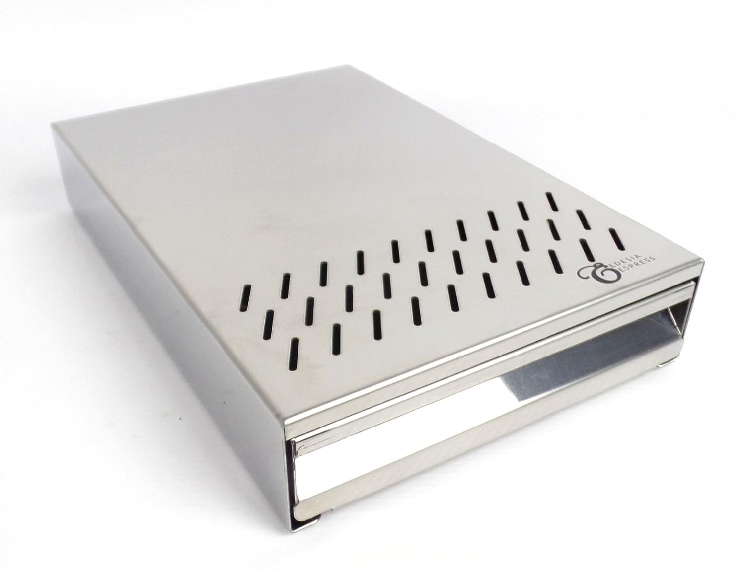 Normcore Espresso Knock Box, cassetto per caffè con manico in vero noce americano, cassetto inferiore del macinino, barra estraibile e base antiscivolo, acciaio inossidabile 304, taglia: S, bianco