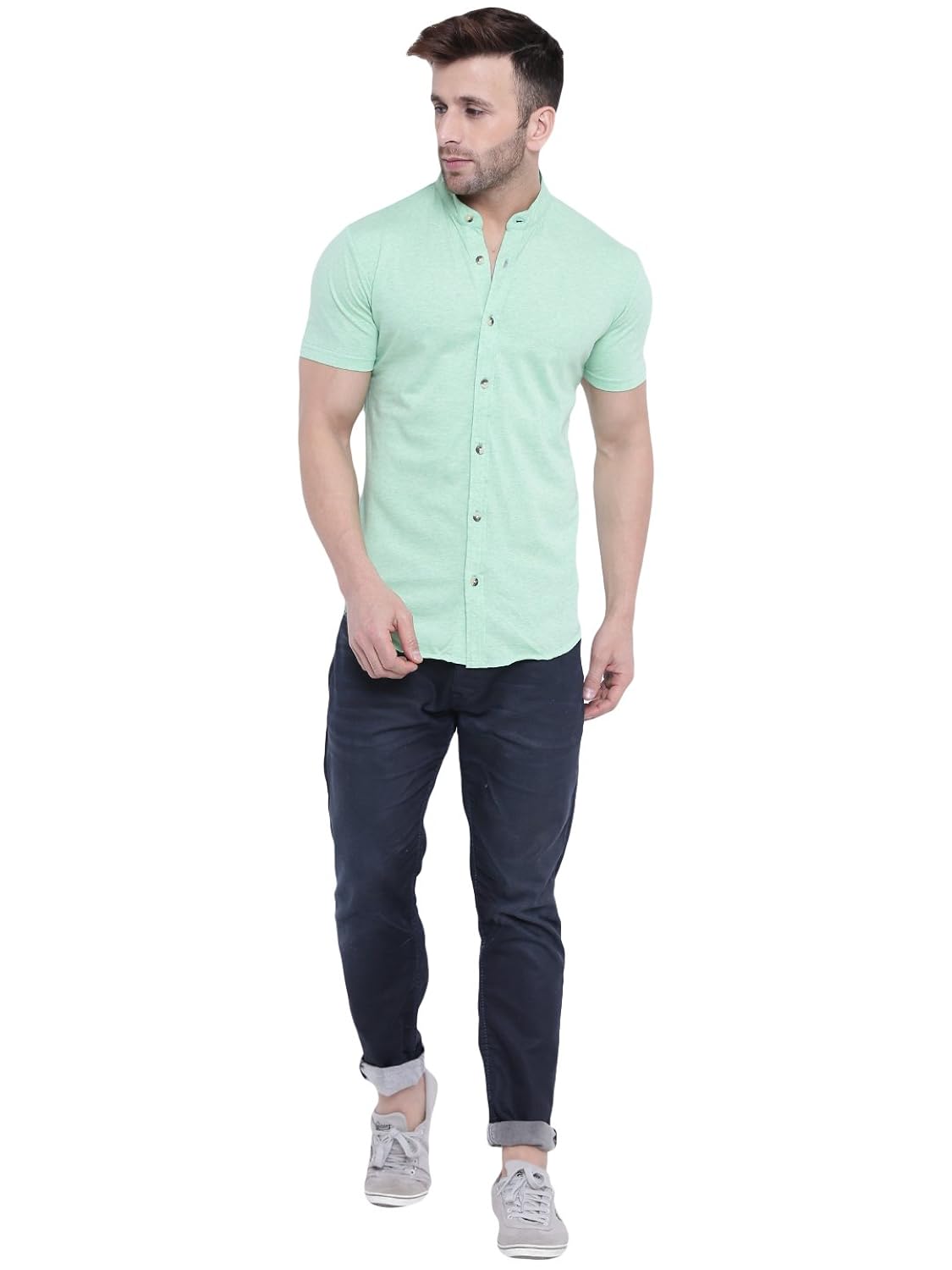 gritstones men's cotton half sleeve shirt