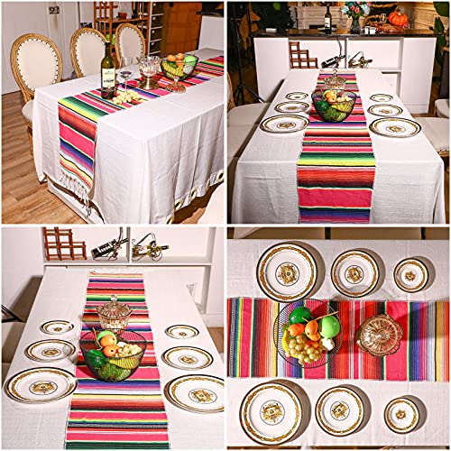 10 Pieces Mexican Serape Table Runners 14 x 84 Inch Mexican Theme Party