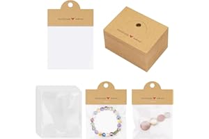 joycraft Jewelry Package Bags, 100Pcs Earring Display Bag for Small Business, Brown Clear Jewelry Pouch, Earring Display Hang