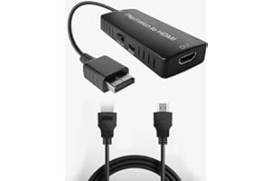 HEORLD PS2 to HDMI Adapter PS2 HDMI Cable PS2 to HDMI Converter Support 4:3/16:9 Screen Aspect Ratio Switch. Works for PlayStation 1/ PlayStation 2 HD Link Cable PS1 HDMI Adapter PS2 HDMI Converter