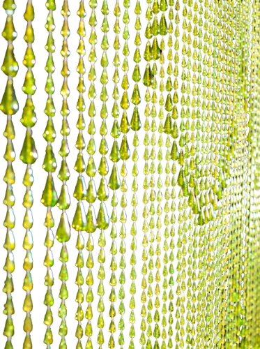 Shopwildthings beaded curtain raindrops green non-iride…
