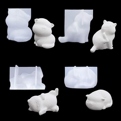 Isuperb 4 Pieces Moule En Resine Epoxy Chat Silicone Moules Cute Resin Mold Moules A Couler Pour Bijoux Pendentif Bracelet Bijouterie Diy Outils 4 Pack Amazon Fr Cuisine Maison