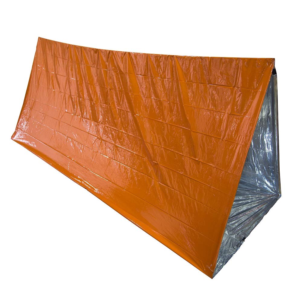 Ultralight Survival Sleeping Bag Emergency Shelter Tube Tent Blanket, Raincoat Poncho Survival Accessories for Hiking, Camping, Outdoor Actives (Orange Emergency Blanket*1)