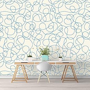 Wall Murals for Bedroom Abstract Geometric Lines Removable Wallpaper Peel and Stick Wall Stickers - 66x96 inches