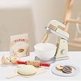 Giant Bean Wooden Toy Mixer, Kids Play Kitchen Accessories, Pretend Play Toy Blender for Boys Girls Ages 1+