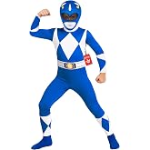 Morph Blue Power Ranger Costume Kids, Halloween Costumes for Kids | Iconic Blue Spandex Morphsuit, Perfect for Halloween, Great for Dress-Up