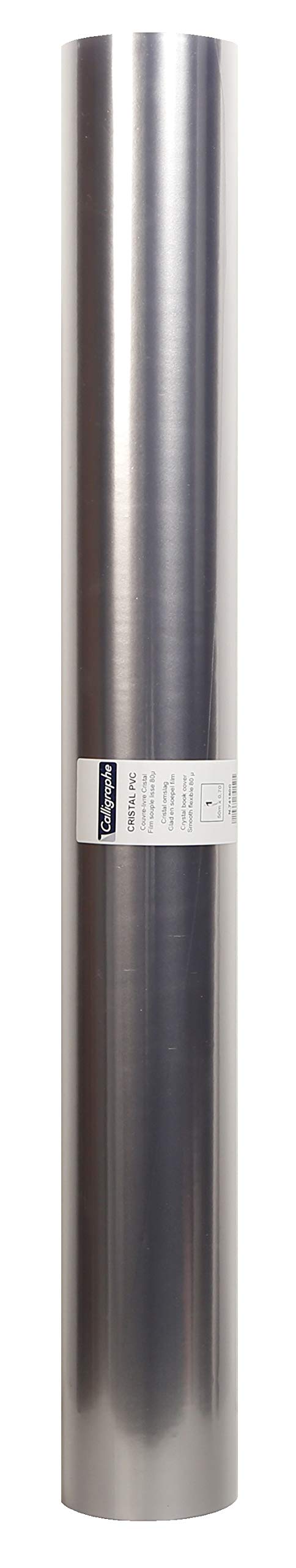Clairefontaine 74150C - A Roll of NON ADHESIVE Crystal Book Cover - Dimensions: 50x0.70 m in PVC 80 µ - Transparent Colourless - Manufactured in France