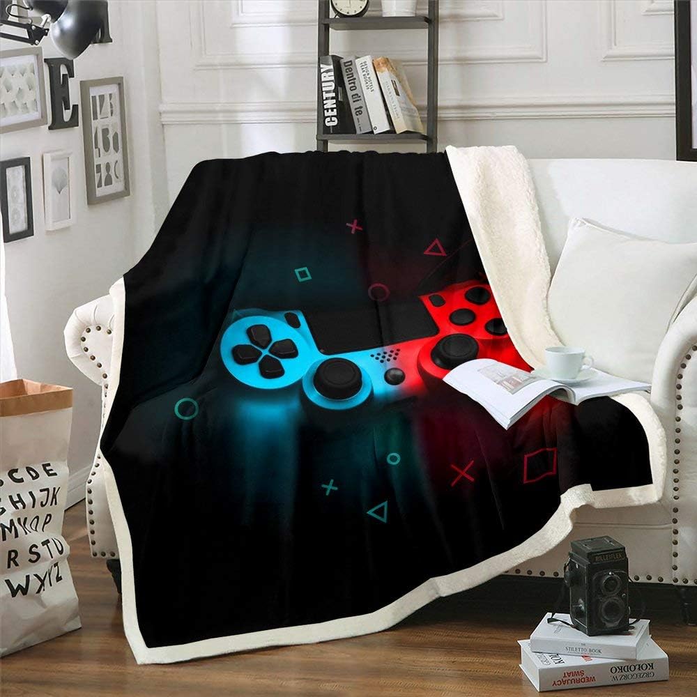 Teen Gaming Throw Blanket Gamer Gift for Boys Bed Blanket