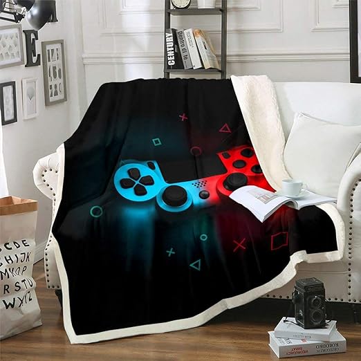 Teen Gaming Throw Blanket Gamer Gift for Boys Bed Blanket