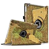 Fintie iPad Air 2 Case - 360 Degree Rotating Stand Case with Smart Cover Auto Sleep / Wake Feature for Apple iPad Air 2 (iPad 6) 2014 Model, Vintage Map