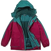 YINGJIELIDE Girl's Waterproof Ski Jacket,Kids Outdoor Snowboarding windproof Jacket,Fleece Lined Hooded,Warm Winter Snow Coat