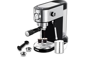 Vaundra Espresso machine 20 Bar with Milk Frother Steam Wand, Cappuccino latte Maker, Coffee Machine Easy to Use for Home Barista