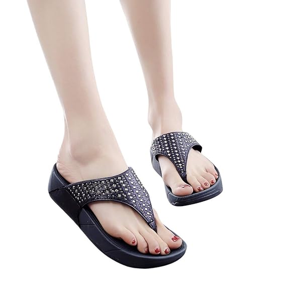 ABsoar Zehentrenner Damen Mode Keilabsatz Schuhe Frauen Mode Bequem Hausschuhe Strandschuhe Kausalen Anti-Rutsch Slipper Sand