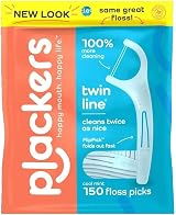 Plackers Twin-Line Dental Flossers 150 Count Cool Mint Value Size view 1