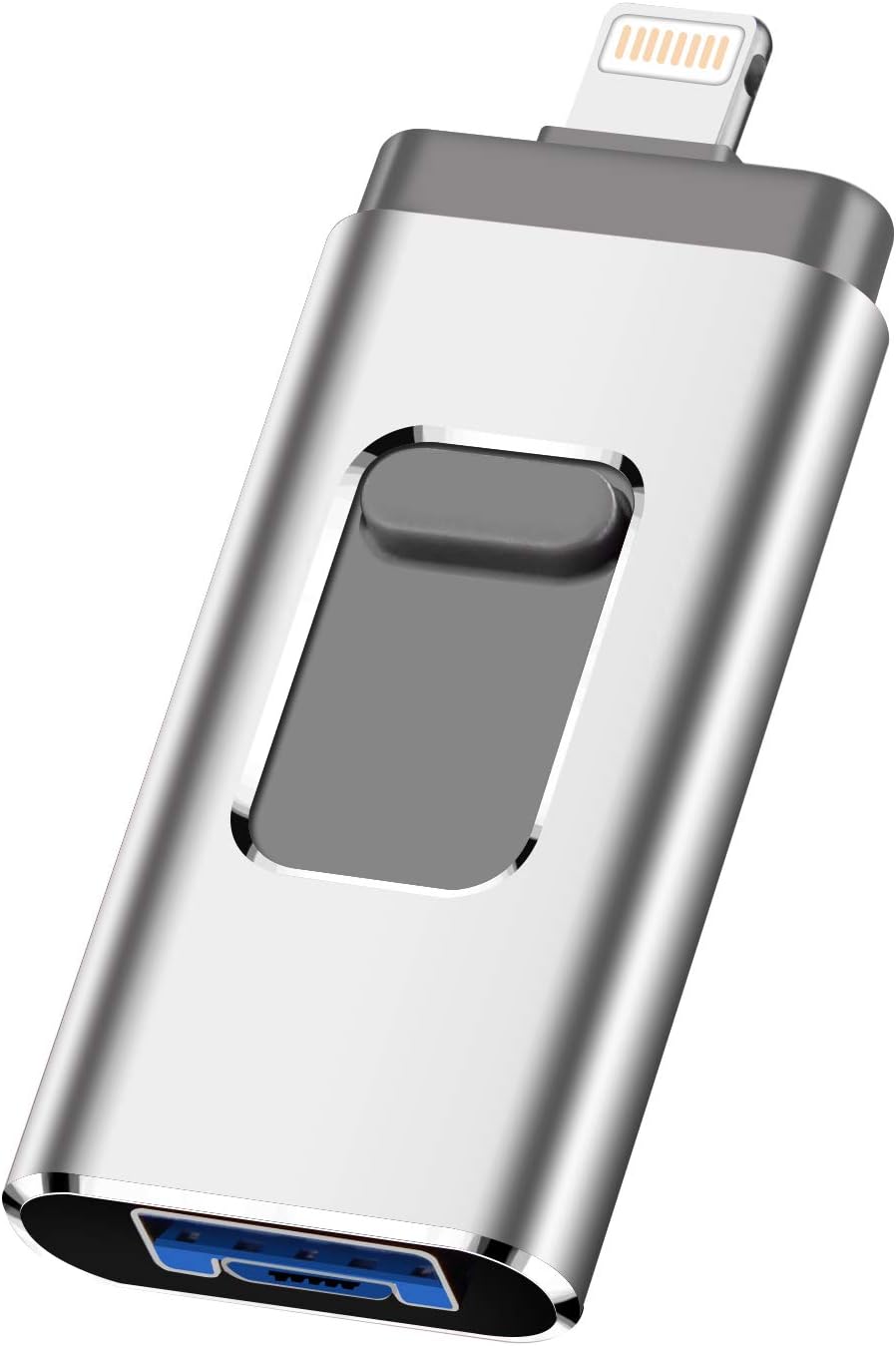 iOS Flash Drive for iPhone Photo Stick 256GB SZHUAYI Memory Stick USB 3.0 Flash Drive Lightning Thumb Drive for iPhone iPad Android and Computers(Silver256gb) (Silver256)