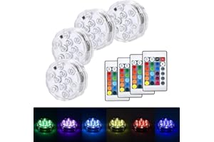LUXJET LED Lights with Remote for Christmas Decorations - Color Changing Waterproof LED Lights for Christmas Gifts Party Glass Vase Easter Decoration