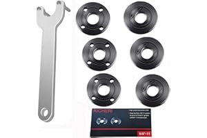 RICHERI Grinder Flange Angle Wrench Metal Lock Nut Fit for DW Milwaukee Makita 193465-4 Compatible with Bosch Black & Decker Ryobi 4.5" 5" 5/8-11 (1 wrench, 3 inner nuts, 3 outer nuts)