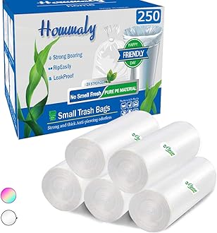 4 gallon trash can liners,250 counts,Small clear Garbage Bags,Extra Strong 4 Gal Trash Bag,Fit 12 liters trash Bin Liners for Home Office Kitchen(Clear)