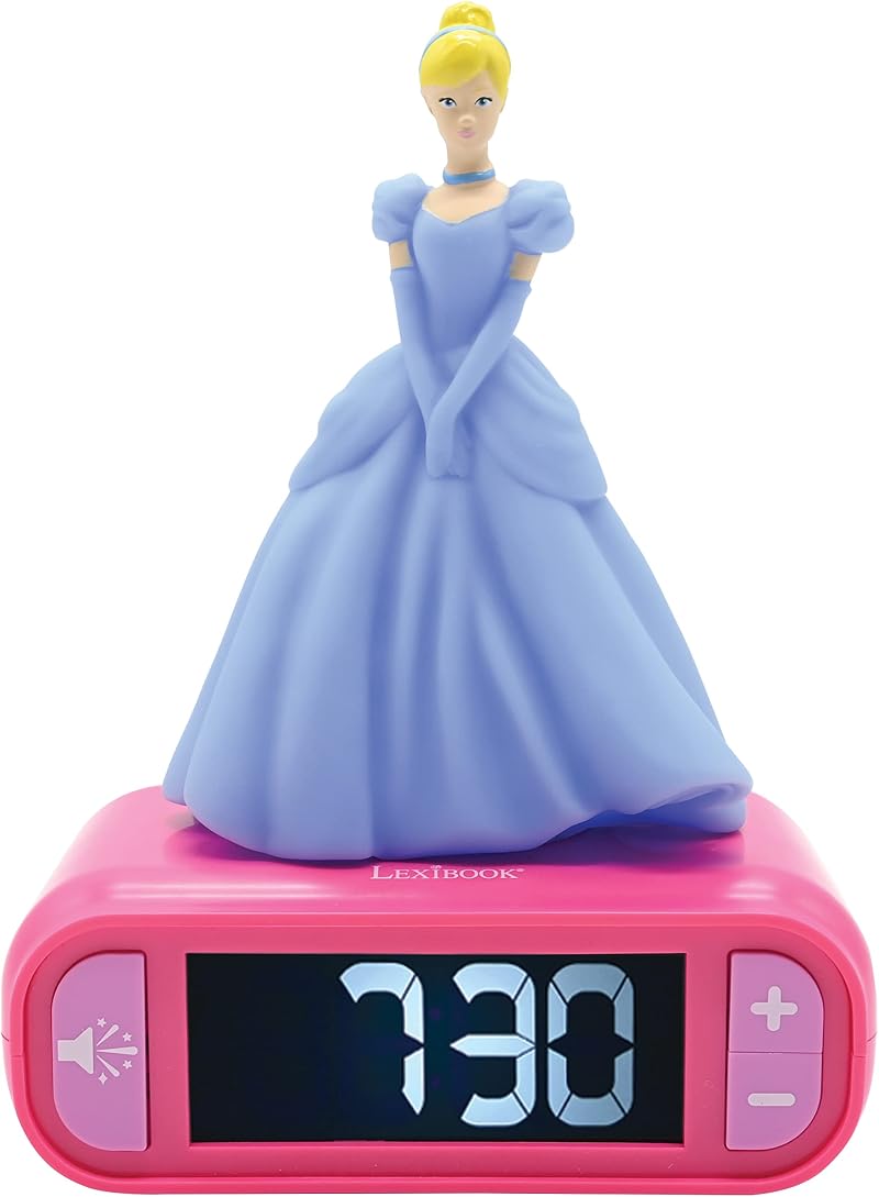 Lexibook Disney Princess Cinderella Nightlight Alarm Clock Pink RL800DP