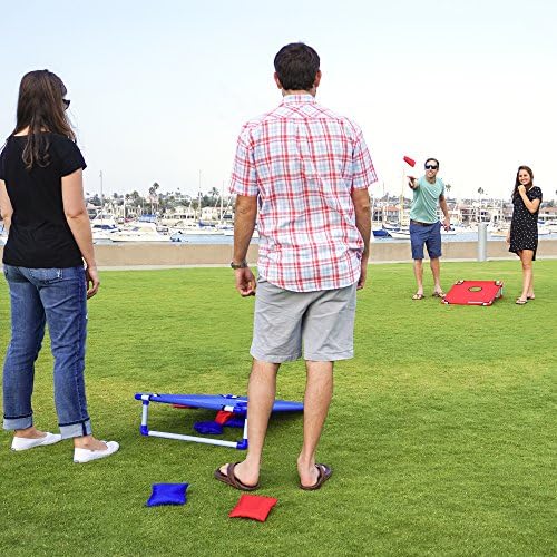 Portable cornhole set in a carrying case by GoSports.