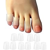 Hoogoo 10 Pack Pinky Toe Sleeves Protectors, Toe Covers, Protect Toe from Rubbing,Discomfort Caused by Long-time Walking Translucent Colour