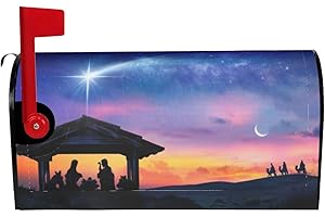 GIANLAIMA Nativity Scene Christmas Mailbox Magnetic Post Mailbox Cover Garden Decor Outdoor Large 25.5" X 21"