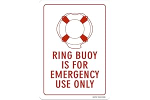 GIMIPATS GIMIPAT Aluminum Ring Buoy Is For Emergency Use Only Pool Sign, 12inx16in Fade Resistance, Indoor/Outdoor Use Metal Sign