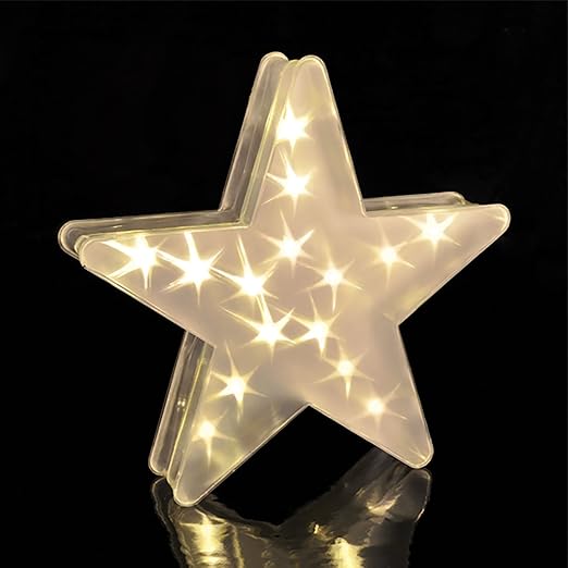 led estrella de navidad 3d holograma funciona con pilas con estrellas moderno de efecto de luz 15 led 32 x 7 cm