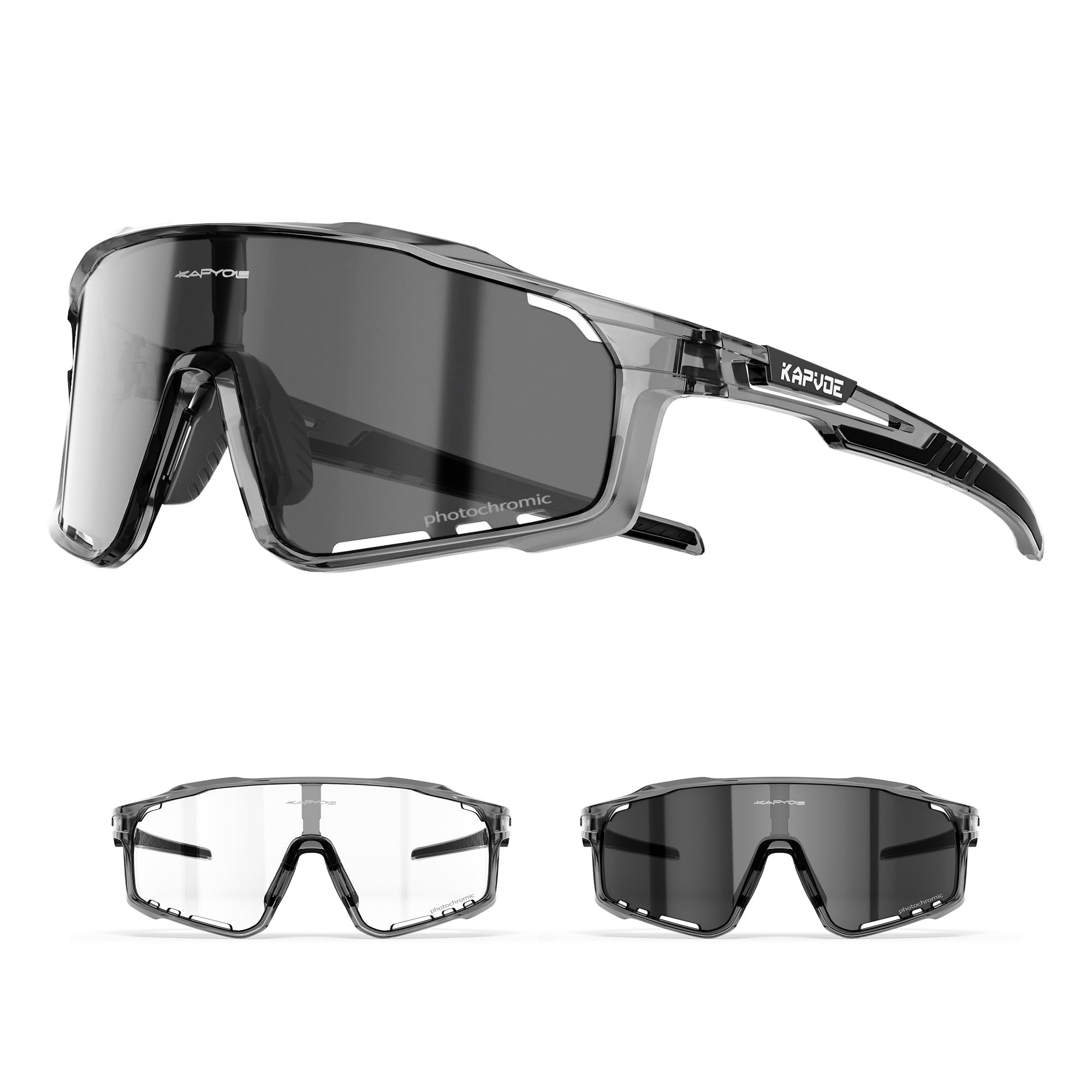KAPVOE Photochromic Sunglasses Cycling Glasses Men Women Mountain Bike MTB Bicycle Clear 09