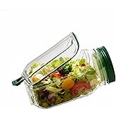 GDrystal Original The Plastic Salad Pod Mason Jar With Dressing Cup Side Open Snack for Lunch Container Suitable for Home Outdoor Travel And Party