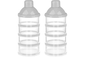 Accmor Formula Dispenser On The Go, 4 Compartments Stackable Formula Container for Travel, Baby Milk Powder Kids Snack Container, BPA Free ﻿