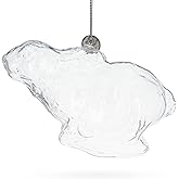 Bunny Clear Glass Christmas Ornament
