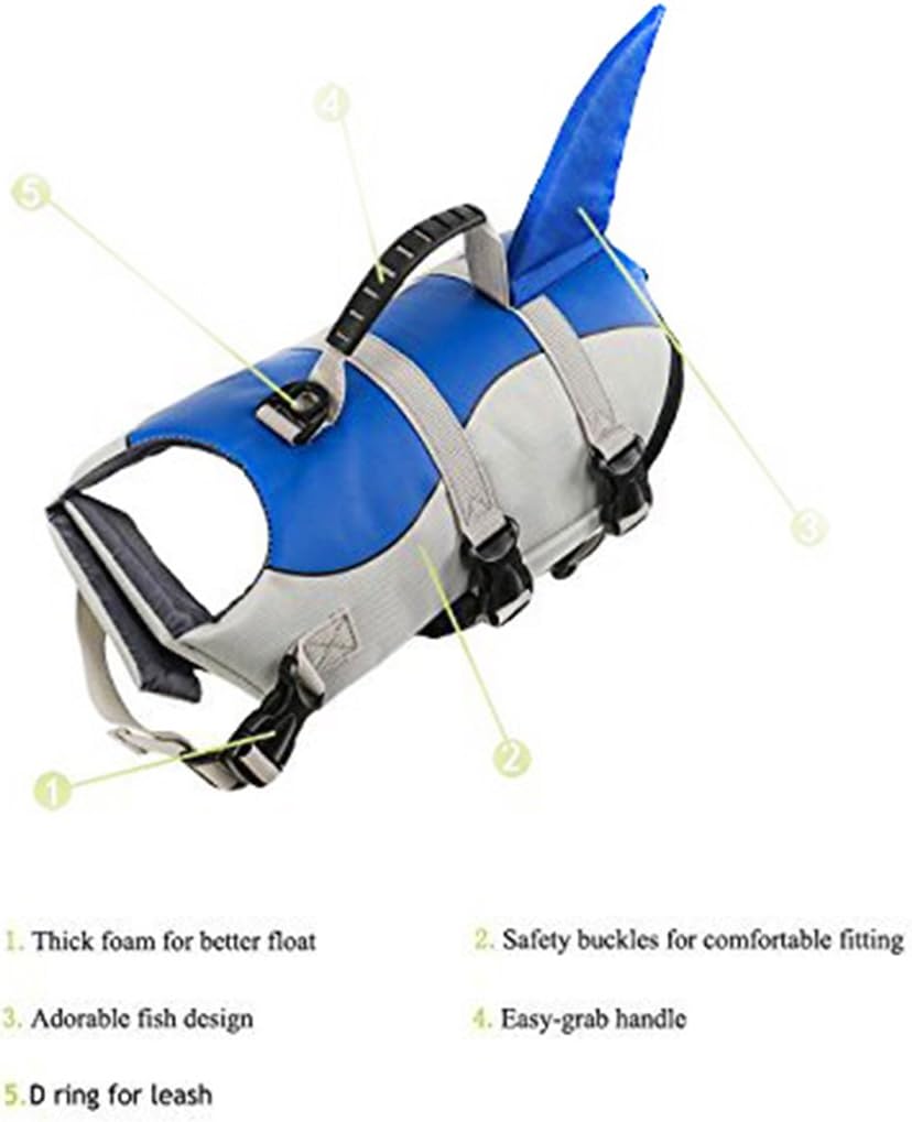 XIAOYU Dog Life Jacket, Adjustable Pet Life Preserver Safety Dog Swimming Pool Vest - Image 5