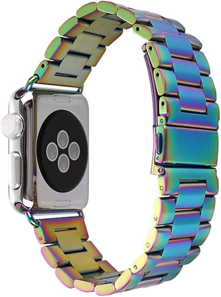 Stainless Steel Band Strap Smartwatch Classic Metal Wristband Bracelet Compatible with Apple Watch SE/Series 6/5/4, Apple Watch Series 3/2/1
