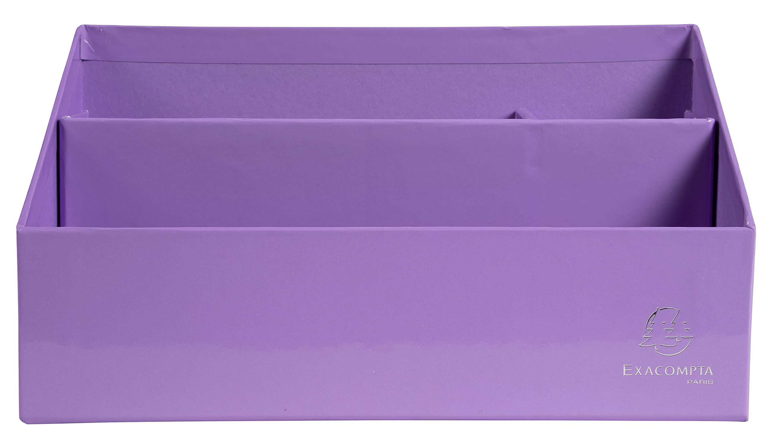 EXACOMPTA - Ref.67964D - Vertical sorter/letter holder with 3 compartments in Aquarel cardboard - Dimensions 250x100x140 mm - Compatible with DL and C6 format envelopes - Colour Mauve