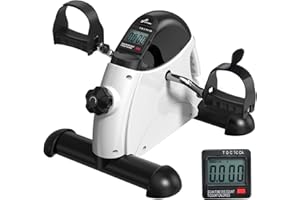 Sportneer Under Desk Exercise Bike & Pedal Exerciser with LCD Display, Portable Mini Stationary Bike for Home Use, Arm & Leg 