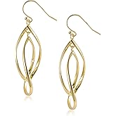 ALEXCRAFT Sterling Silver Dangle Drop Earrings for Women Hypoallergenic 14K Gold Double Linear Elongated Teardrop Dangle Earrings Ladies Trendy Statement Jewelry