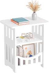 Dripex 3-Tier Side End Table with Storage Shelf White Narrow Nightstand 24 x 36 view 5