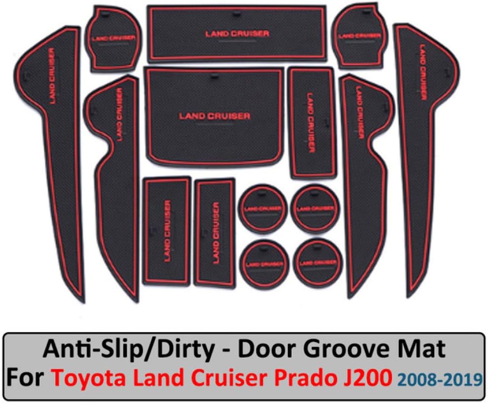 JXSMDNB Door Groove Mat Anti Slip Mat Gate Slot Coaster For Toyota Land Cruiser 200 J200 LC200 2008 2019 Land Cruiser V8