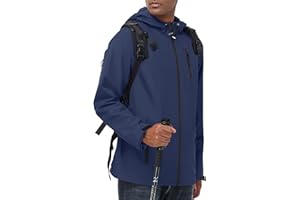 Avoogue Mens Waterproof Lightweight Rain Jacket Breathable Active Outdoor Hooded Raincoat Casual Trendy Jackets Work Jacket