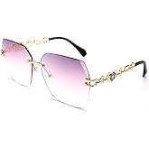 FEISEDY Classic Rimless Sunglasses Women Metal Frame Diamond Cutting Lens Sun Glasses B2567