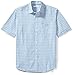 Amazon Essentials Men's Regular-Fit Short-Sleeve Poplin Shirt, Blue Plaid, X-Large