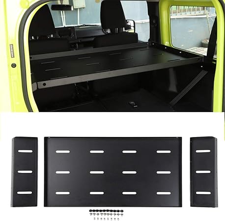 Amazon 新型 スズキ ジムニー Jimney Suzuki 19 荷物棚 貨物ホルダー トランク 棚 収納ラック テールボックバスケットラック スリム トランク収納ブラケット トランク ブラケット テールボックス貨物 ブラケット 車用収納 リアトランクテールラゲージラックカーゴ